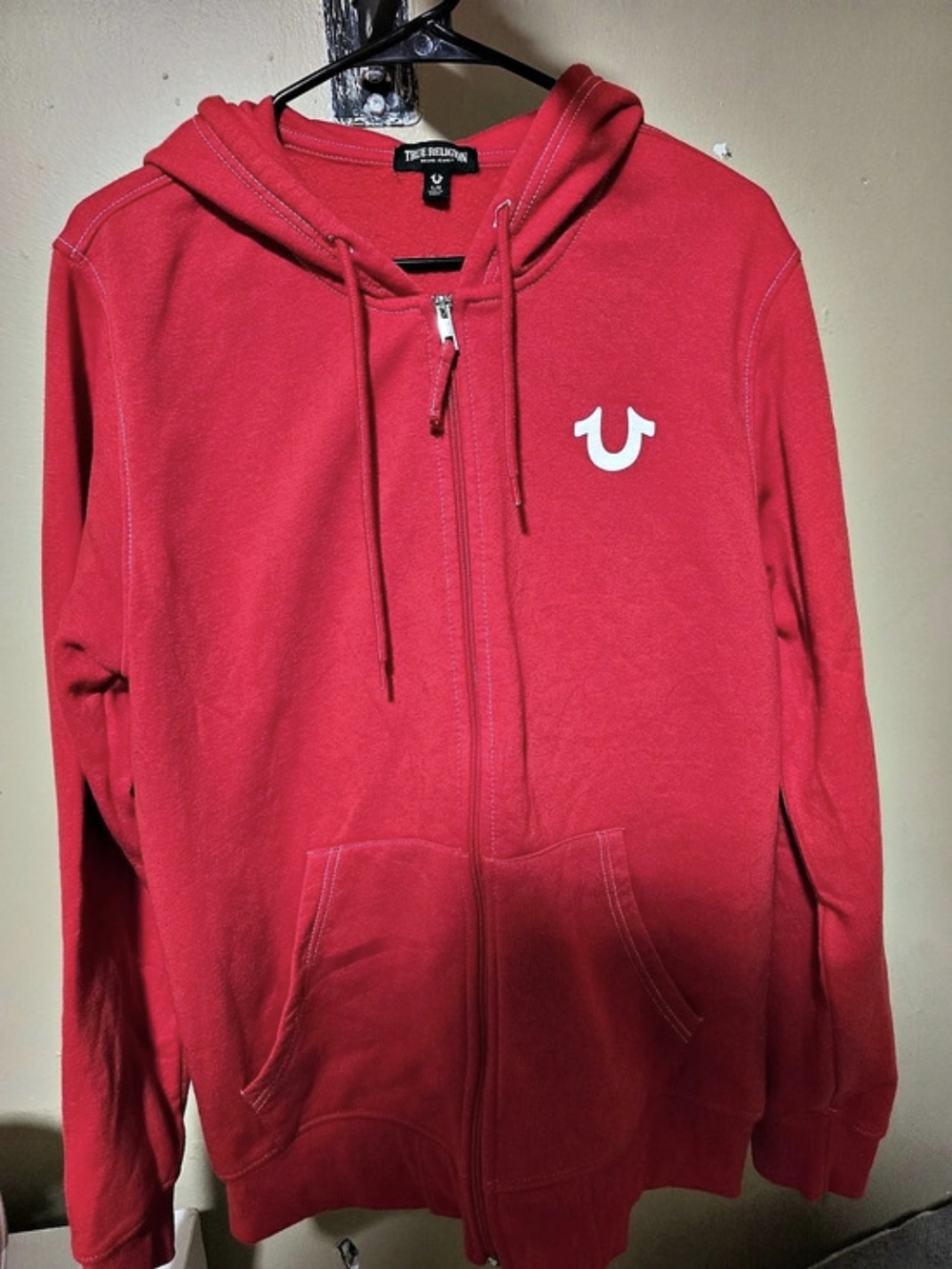 True Religion Groovy Buddha Full-Zip Hoodie Red Small